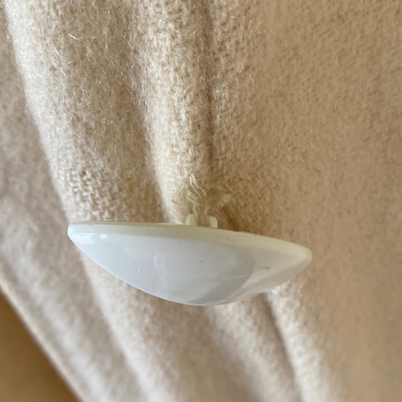 VINTAGE neutral cream slouch wool coat Sz. 12 - Picture 2 of 15